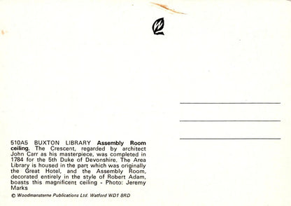 Derbyshire Postcard - Buxton Library, Assembly Room Ceiling   RRR373
