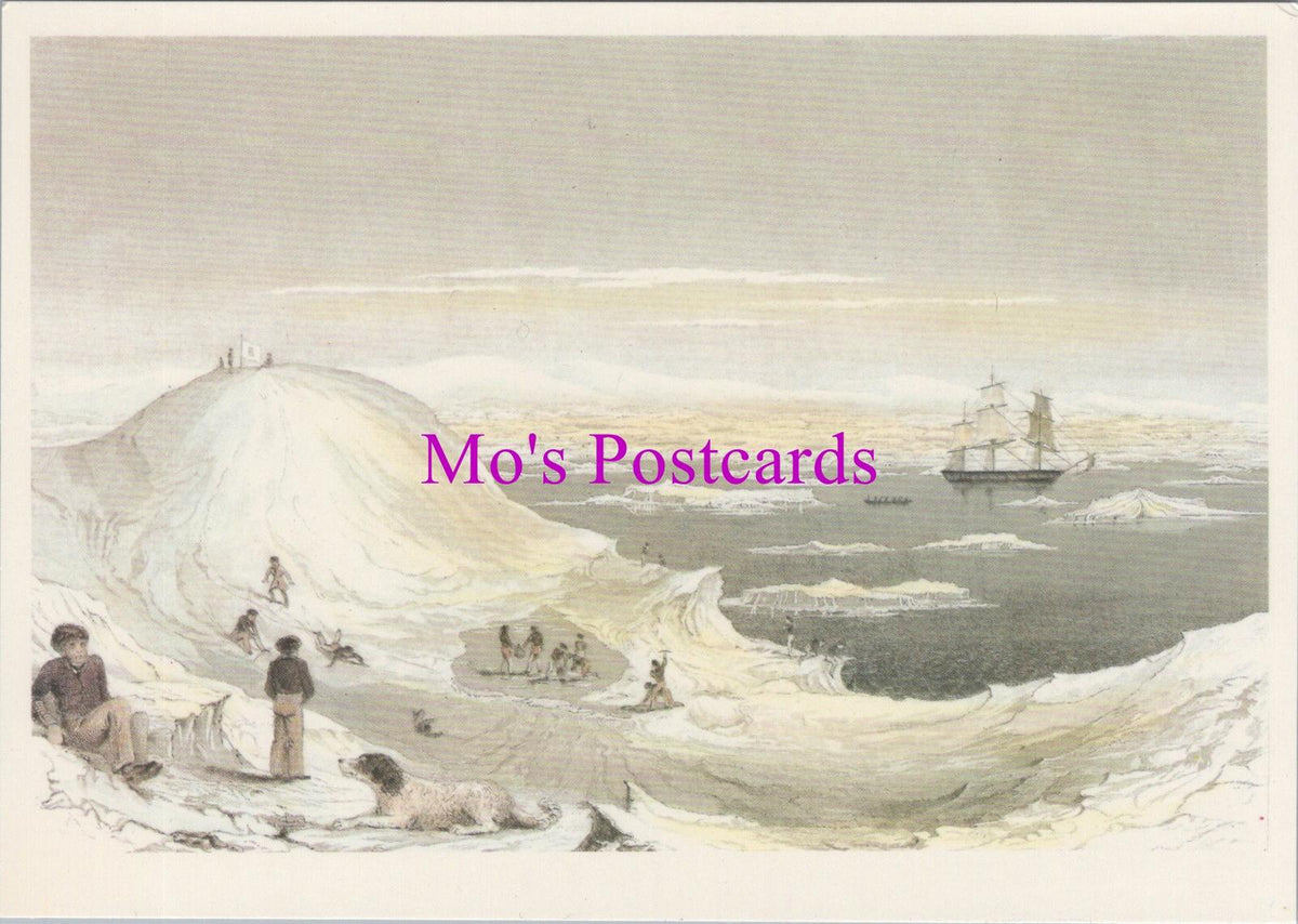 Antarctic Postcard: US Exploring Expedition Charles Wilkes Ship 1840 Art  F20929