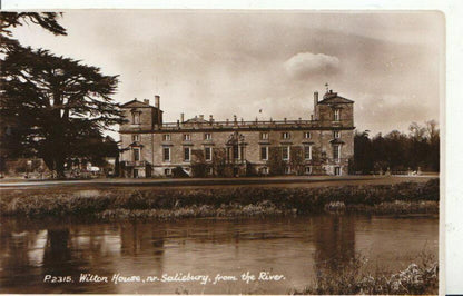 Old Wilton House Salisbury River View Wiltshire England Postcard ZZ5430
