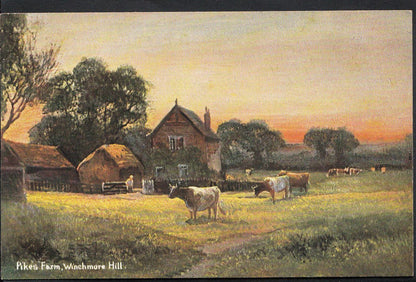 Middlesex Postcard: Pikes Farm Winchmore Hill Cows Enfield Painted Art  MB769