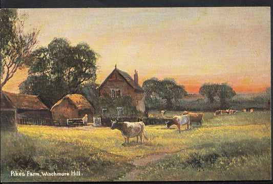 Middlesex Postcard: Pikes Farm Winchmore Hill Cows Enfield Painted Art  MB769