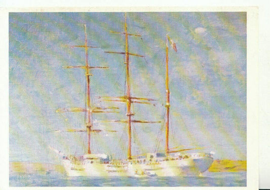Sailing Postcard - The White Ship, Henry Scott Tuke Oil On Canvas Board  20858A
