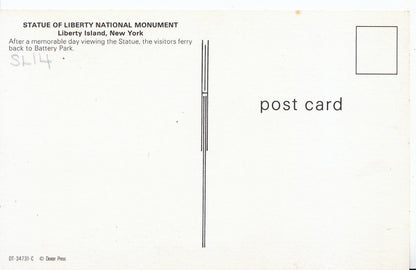 America Postcard - Statue of Liberty, National Monument, Liberty Island, New YorkSL14