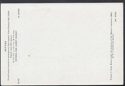 Museum Postcard - Settee in Carved Walnut, Glenham Hall, Suffolk RR2611