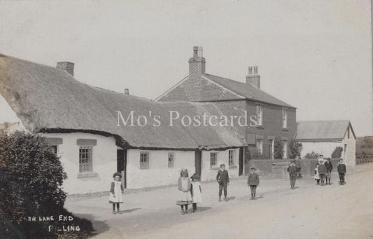 Lancashire Postcard - Children at Carr Lane End, Pilling Village  XT75