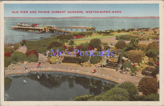 Somerset Postcard - Weston-Super-Mare Old Pier & Prince Consort Gardens DC2149