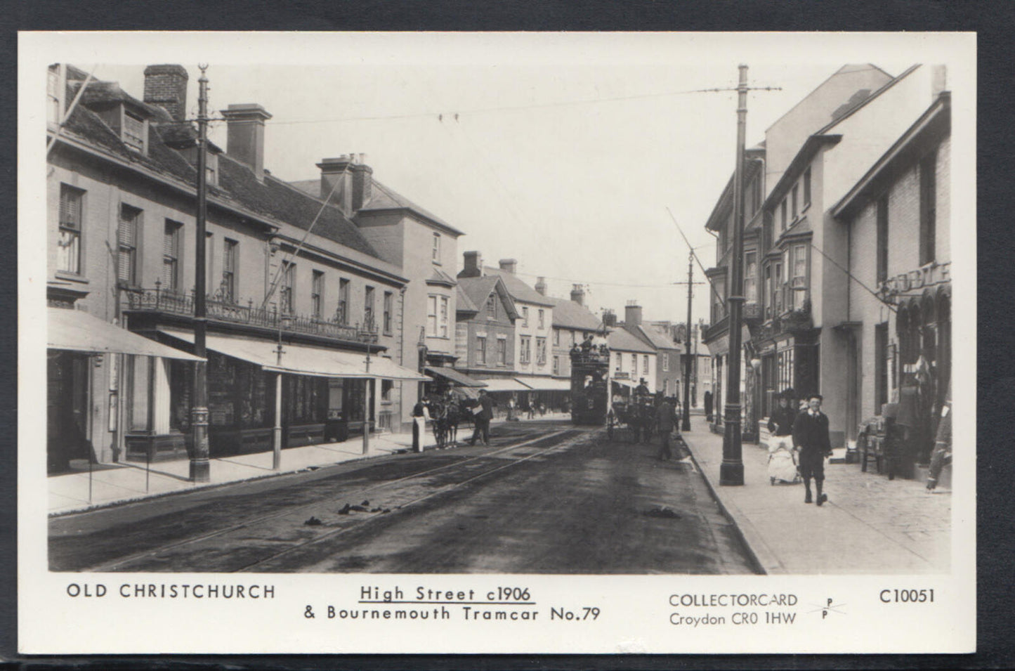Dorset Postcard: Christchurch High Street Bournemouth Tramcar No.79 View  B622