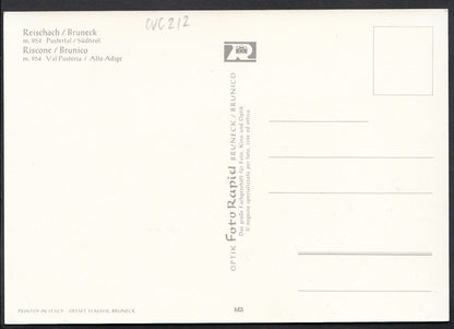 Germany Postcard - Reischach / Bruneck, Riscone / Brunico  WC212