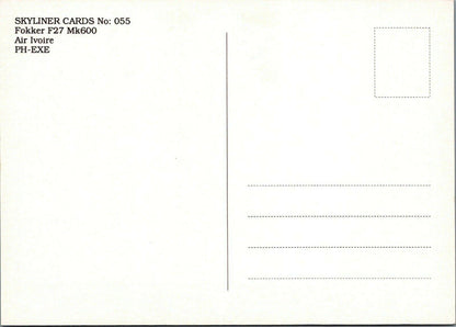 Aviation Postcard: Air Ivoire Fokker F27 Friendship Mk600 PH-EXE 1970s RR13555