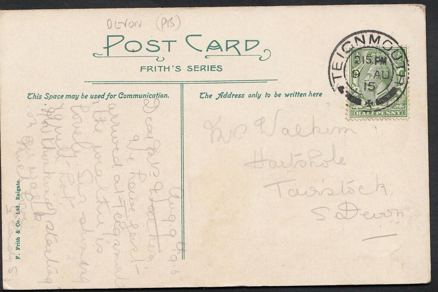 Devon Postcard - Ness Lighthouse, Teignmouth   A9096