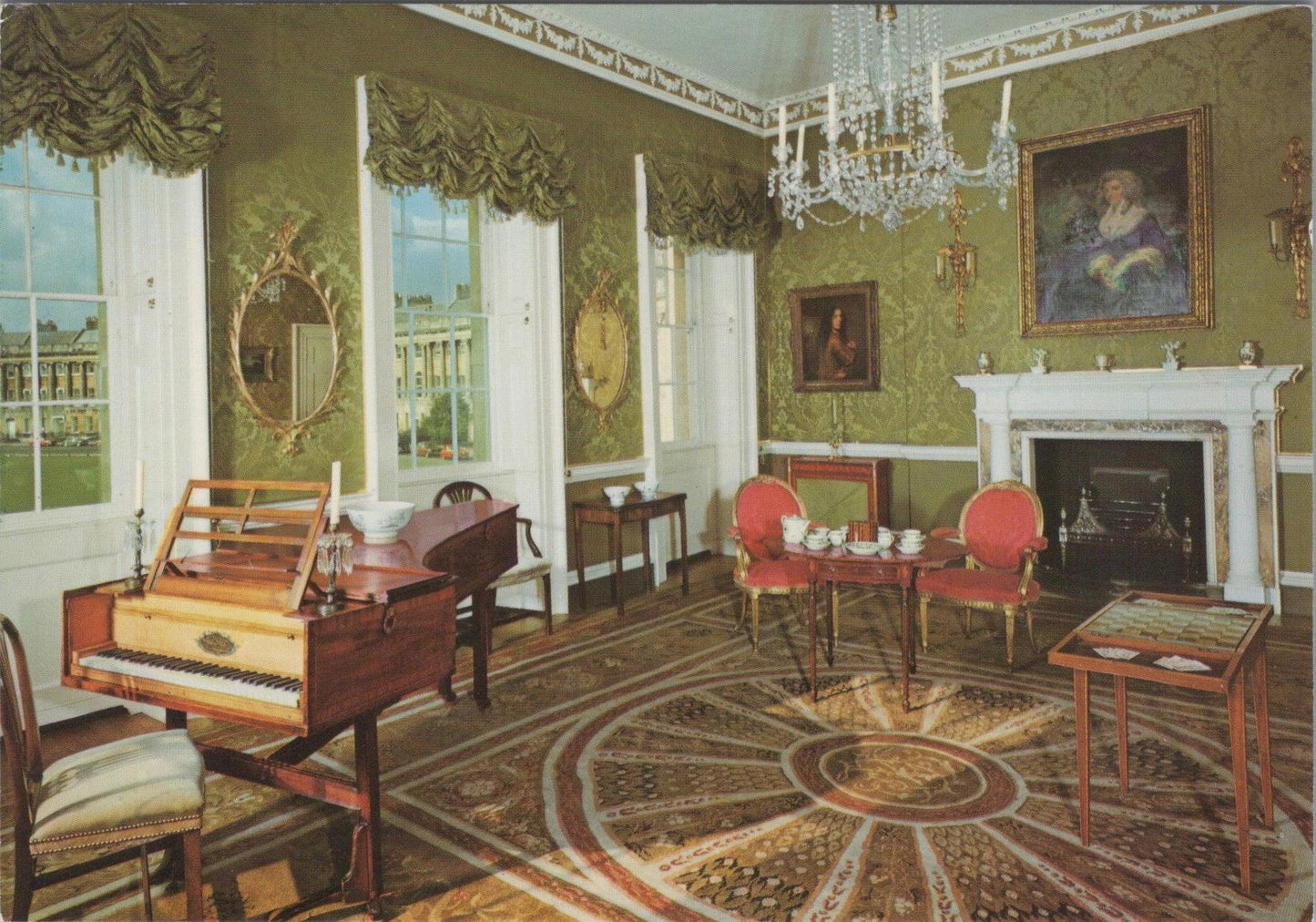 Somerset Postcard - Bath - The Drawing Room, No 1 Royal Crescent RRR1367