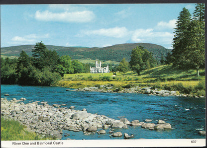 Aberdeenshire Postcard: River Dee Balmoral Castle Royal Estate View 1970's A5630