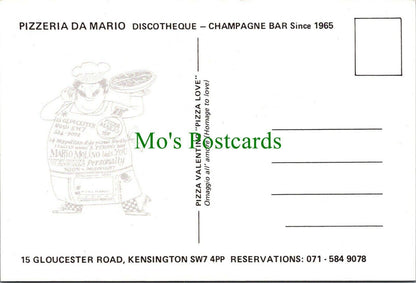 Food & Drink Postcard-Pizza,Pizzeria Da Mario,Gloucester Rd, Kensington RR14269