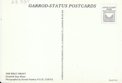 Hampshire Postcard - The West Front, Stratfield Saye House   AB539