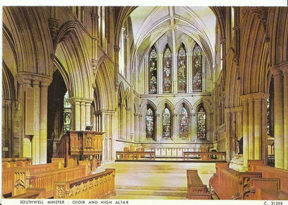 Nottinghamshire Postcard - Southwell Minster Choir and High Altar  AB851