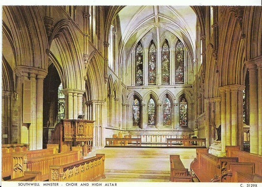 Nottinghamshire Postcard - Southwell Minster Choir and High Altar  AB851