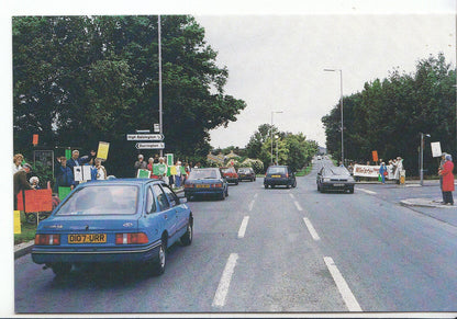 Sussex Postcard - Demonstrators - Stand at Roadside A27 - Worthing,  1988- A8409