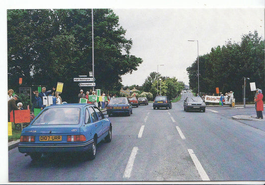 Sussex Postcard - Demonstrators - Stand at Roadside A27 - Worthing,  1988- A8409