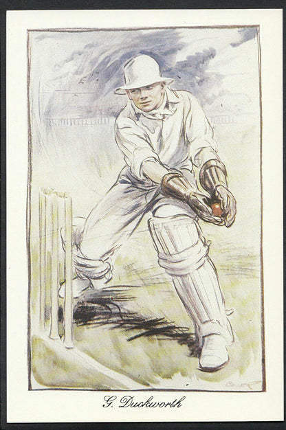 Cricket Postcard: George Duckworth Lancashire England Player Henry Coller A8118