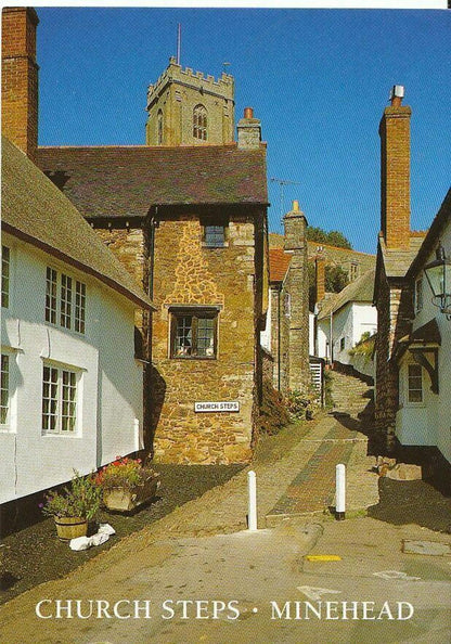 Somerset Postcard - Church Steps, Minehead    AB697