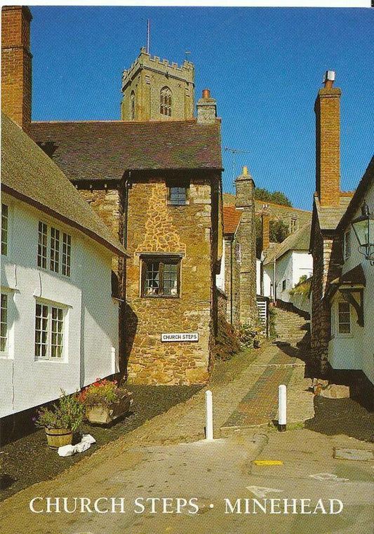 Somerset Postcard - Church Steps, Minehead    AB697