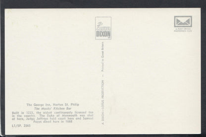Somerset Postcard - The George Inn, Norton St Philip, Monks Kitchen Bar RS13244