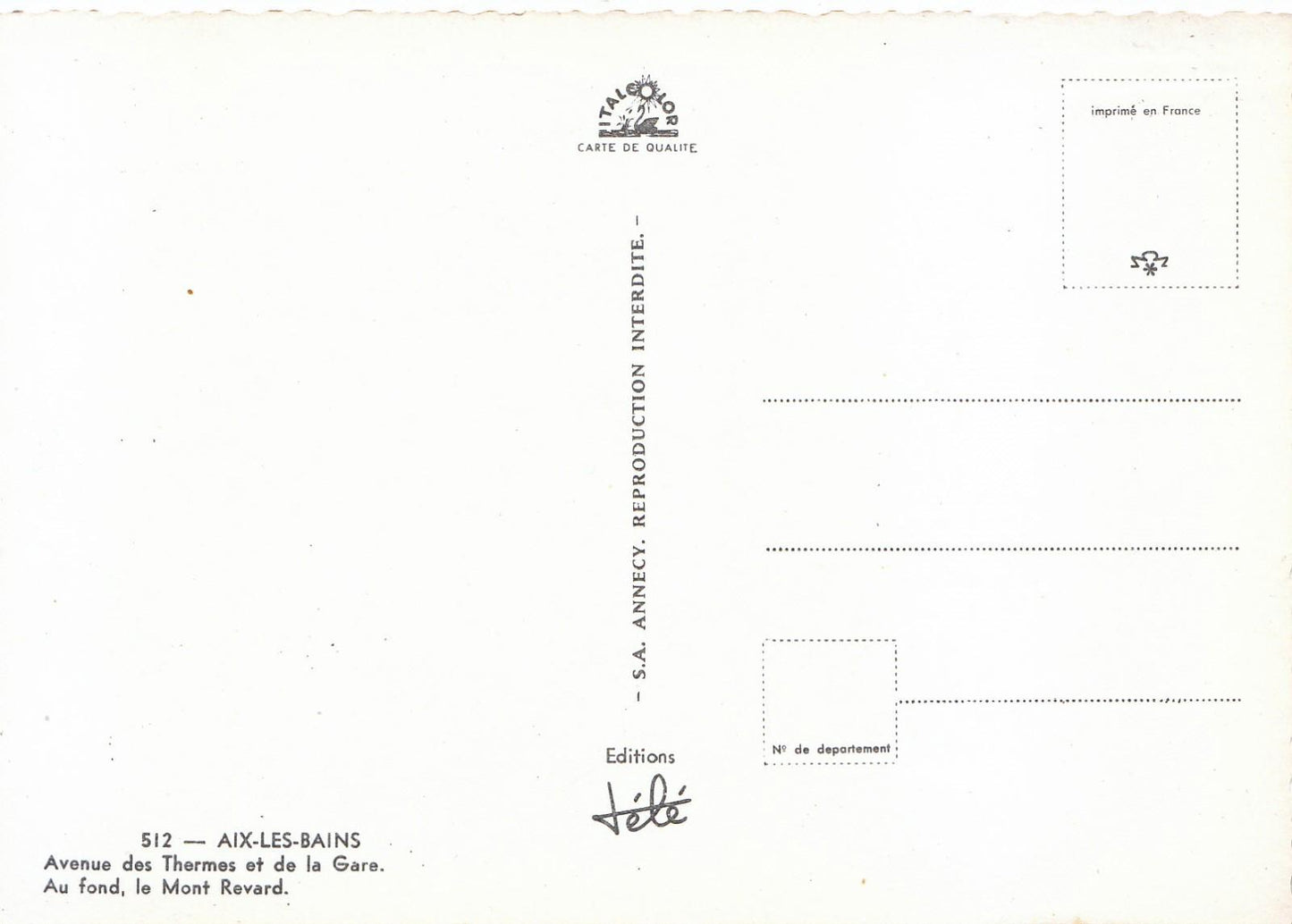 France Postcard - Aix-Les-Bains, Avenue Des Thermes Et De La Gare    SM166