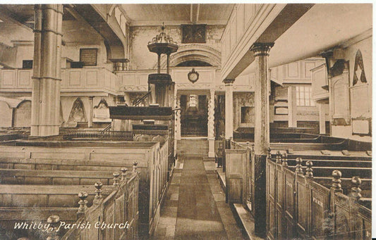 Yorkshire Postcard - Whitby Parish Church Interior  SL895