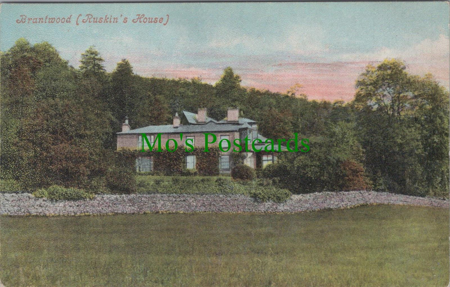 Cumbria Postcard - Brantwood, Coniston Water, Home of John Ruskin DC1488