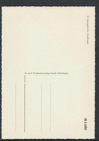 Germany Postcard - St Georgskirche, Nordlingen RR2215