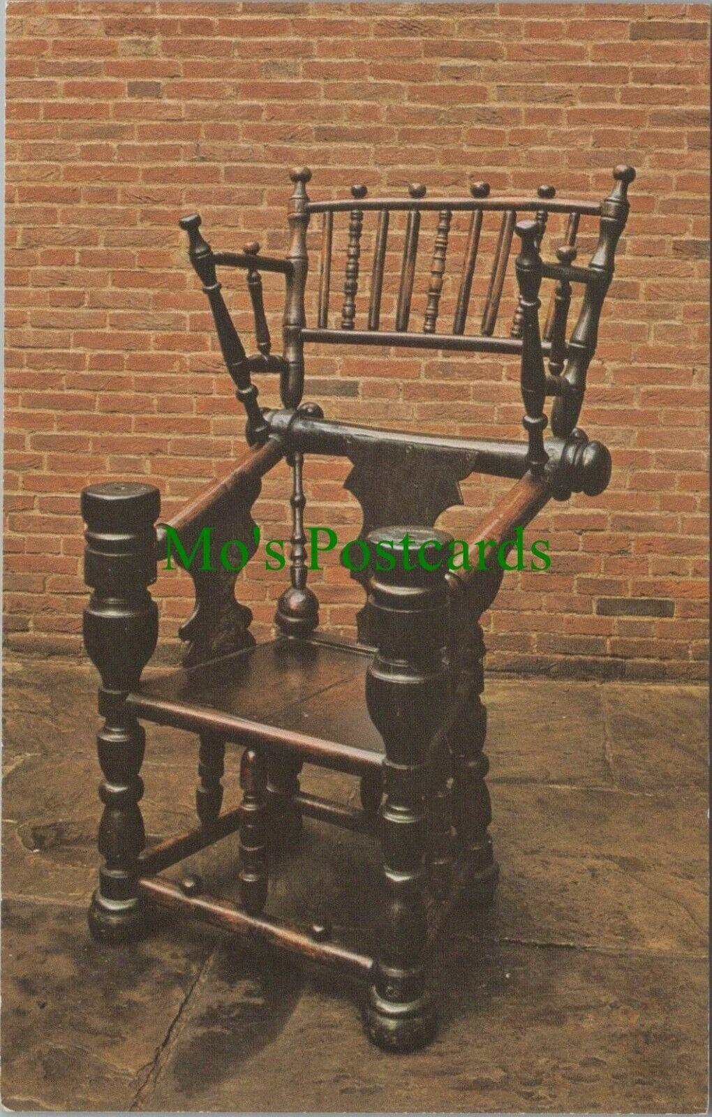 Yorkshire Postcard-17th Century Abbots Chair,Merchant Adventurers' Hall RS25914