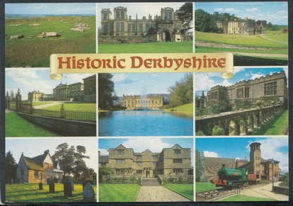 Derbyshire Postcard: Historic Multi View Postcard Chatsworth House Hall RR5910