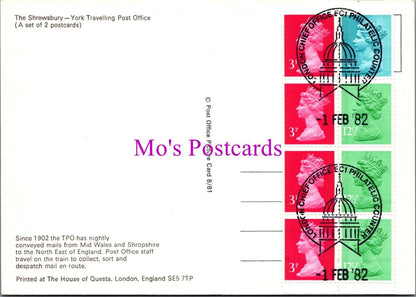 Post Office Postcard - The Shrewsbury - York Travelling Post Office RR21403