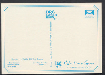 Wales Postcard - Snowdon - Yr Wyddfa, 3560 Feet, Gwynedd   RR5778