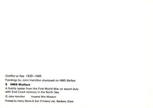 Load image into Gallery viewer, Military Art Postcard - HMS Wallace, Conflict at Sea, John Hamilton RR22500
