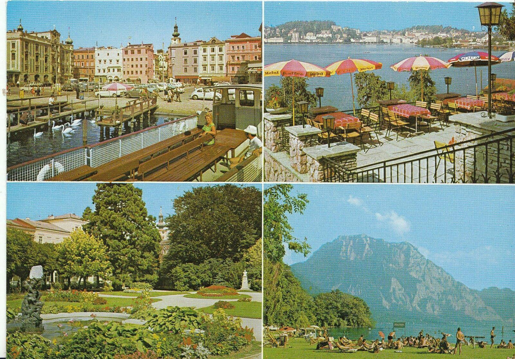 Austria Postcard - Gmunden - Rathausplatz - Blick Vom See Aus - Kurpark  AB1460