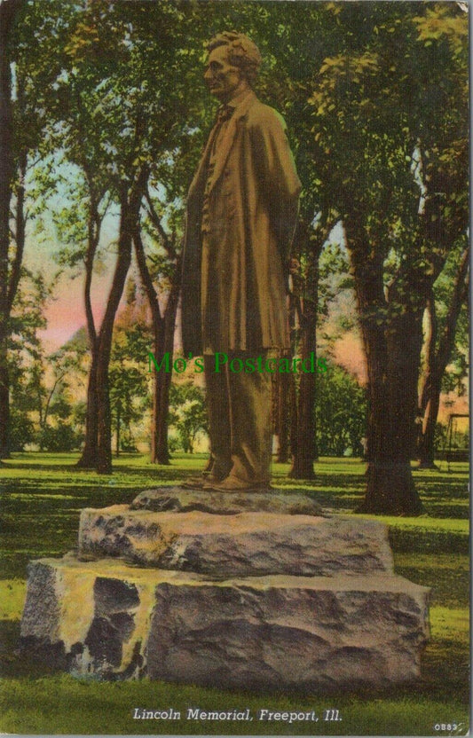 America Postcard - Lincoln Memorial, Freeport, Illinois  RS25320