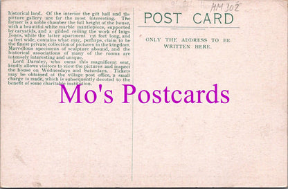 Kent Postcard - Cobham Hall, West Front, Pickwick "Leather Bottle" HM504