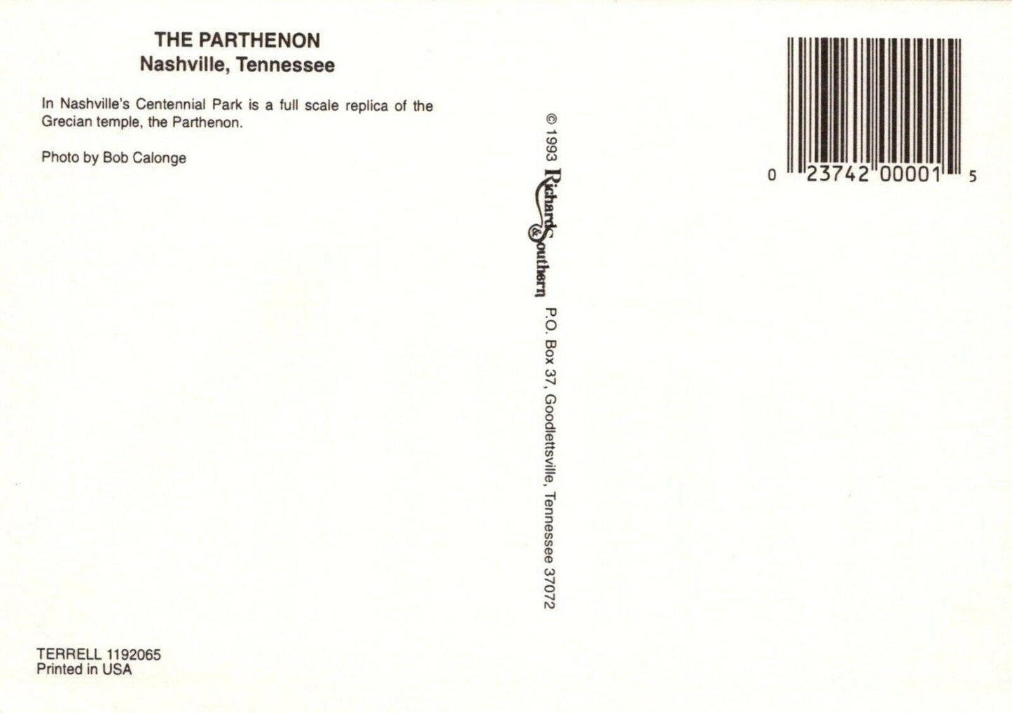 America Postcard - The Parthenon, Nashville, Tennessee  RRR230