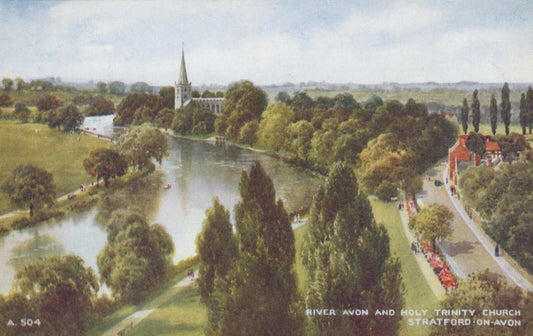 Warwickshire Postcard - River Avon, Stratford-On-Avon - "Art Colour" RS21356