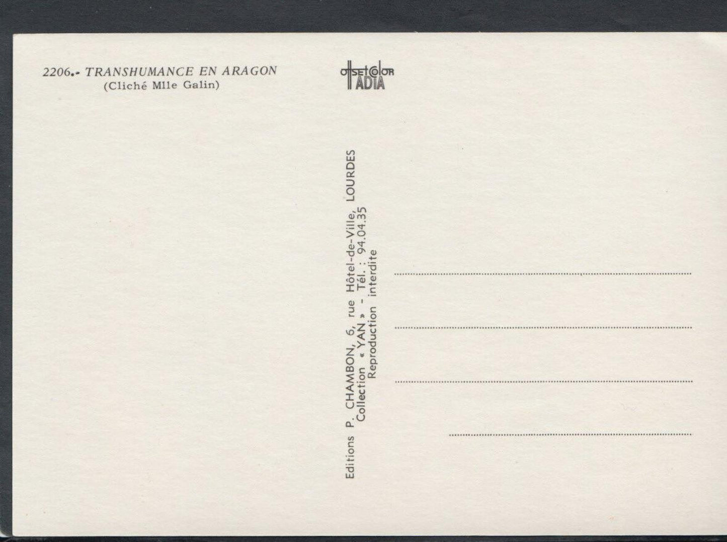 France Postcard - Transhumance En Aragon - Cliche Mlle Galin RR4918