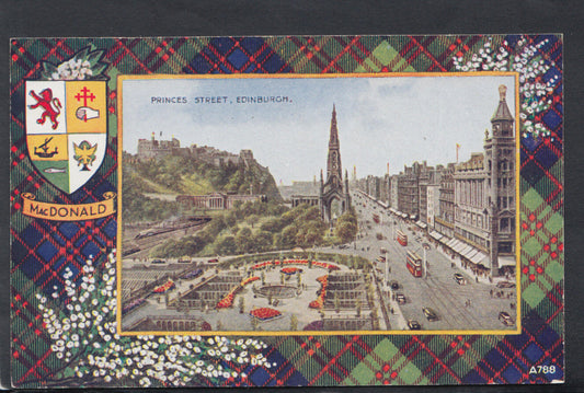 Scotland Postcard - Princes Street, Edinburgh - MacDonald Tartan  RS14661