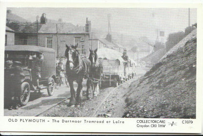 Devon Postcard: Dartmoor Tramroad at Laira Horse-Drawn Wagons Old Plymouth Y447