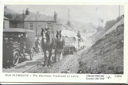 Devon Postcard: Dartmoor Tramroad at Laira Horse-Drawn Wagons Old Plymouth Y447