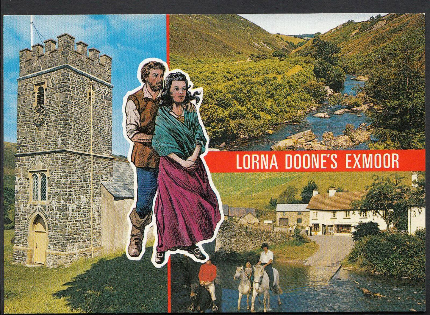 Somerset Postcard - Lorna Doone's Exmoor Showing Oare Church  WC410
