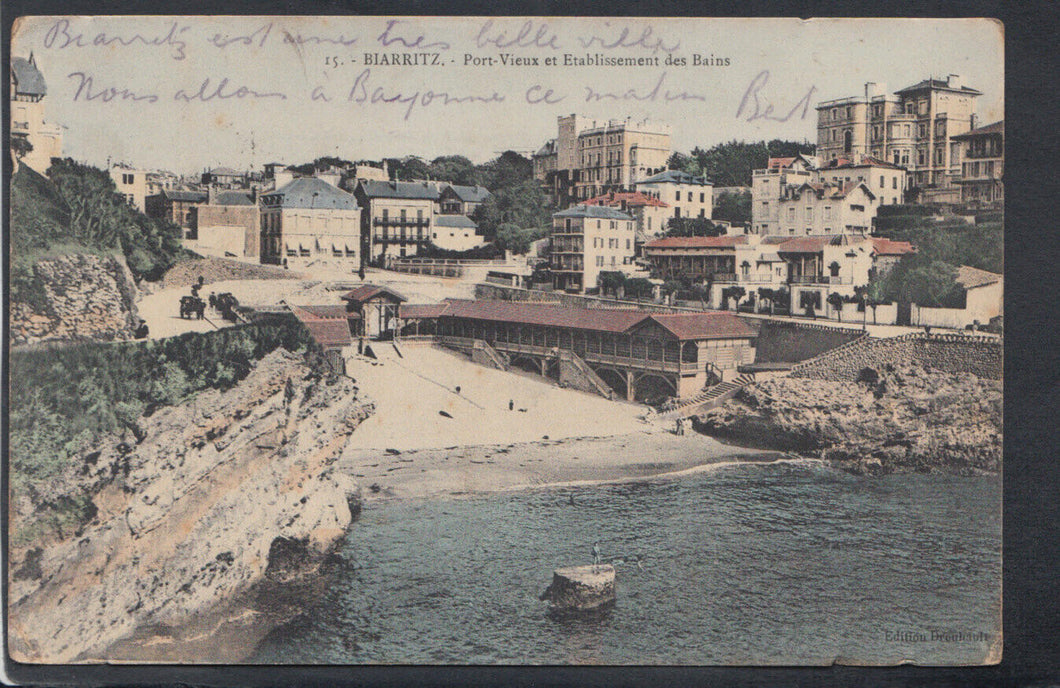 France Postcard - Biarritz - Port-Vieux Et Etablissement Des Bains T9920