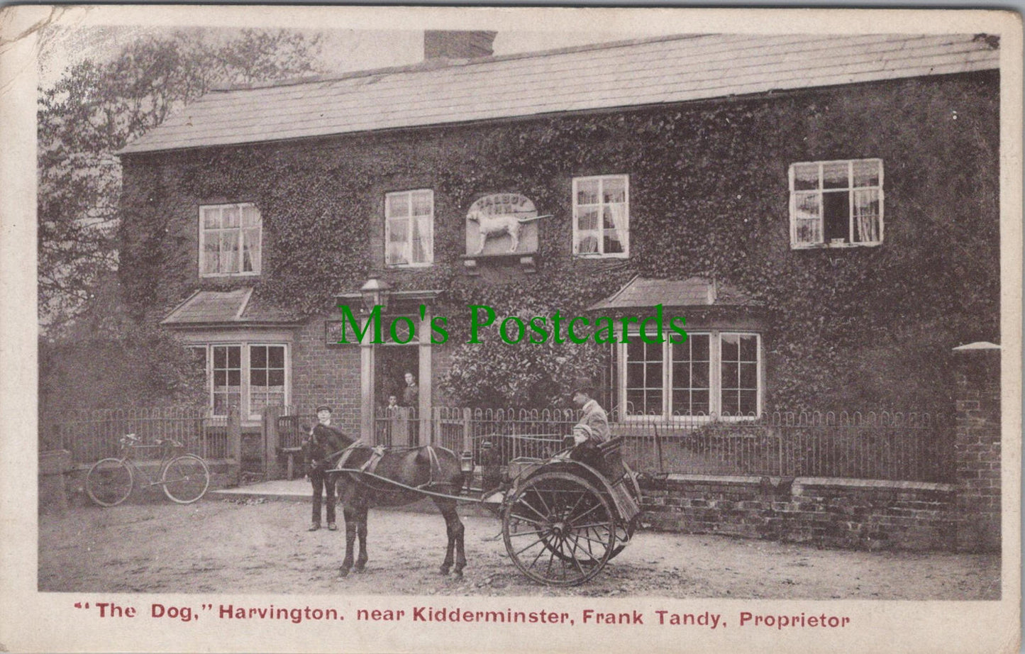 Worcestershire Postcard: The Dog, Harvington Talbot Inn Horse Cart Pub SW6426