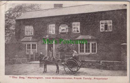 Worcestershire Postcard: The Dog, Harvington Talbot Inn Horse Cart Pub SW6426