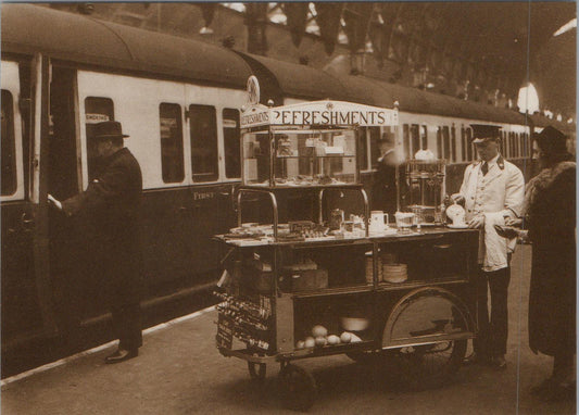 Railway Transport Postcard -Train Station, G.W.R.Refreshment Trolley RR16461