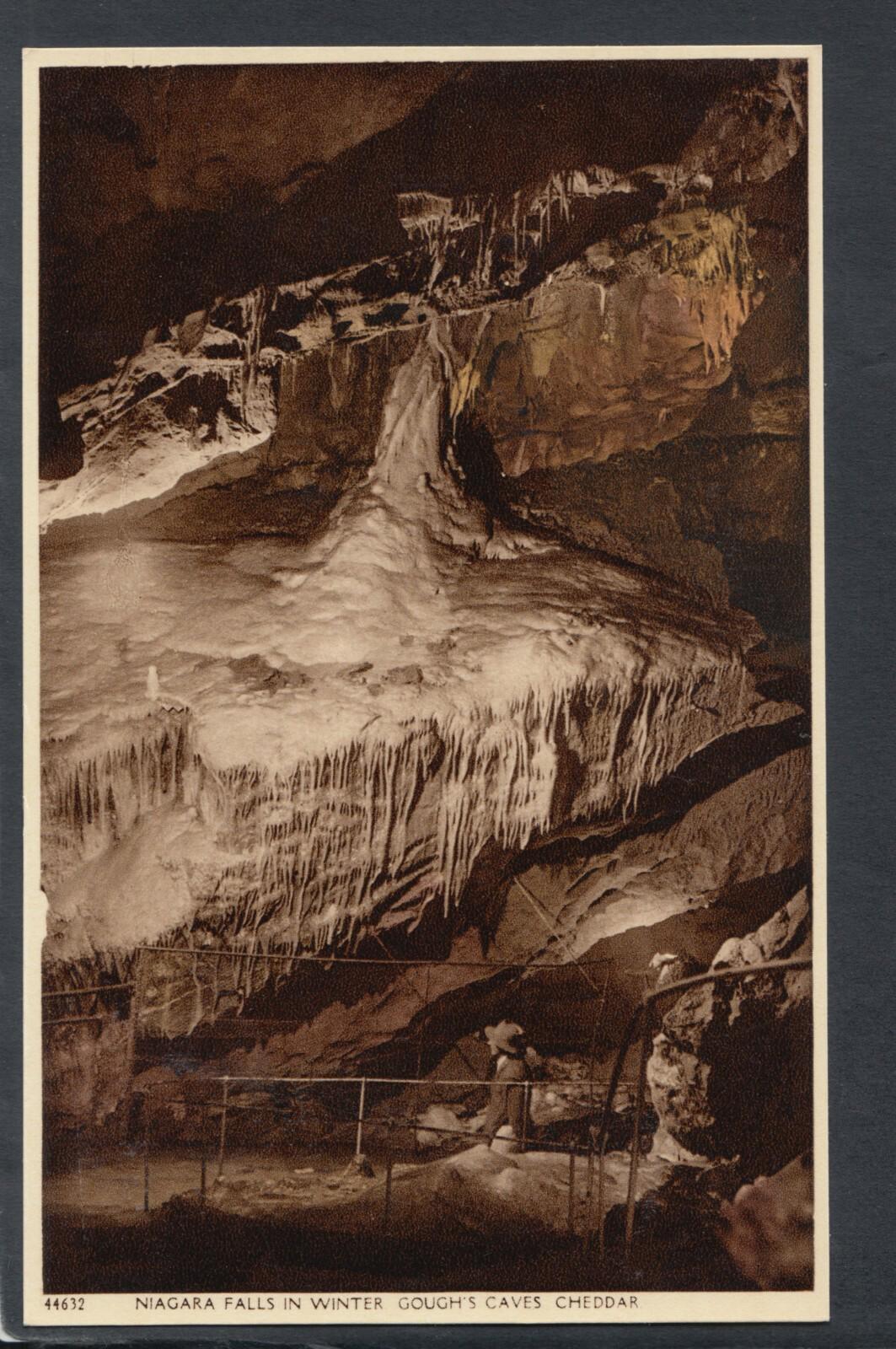 Somerset Postcard - Niagara Falls in Winter, Gough's Caves, Cheddar  RS20364